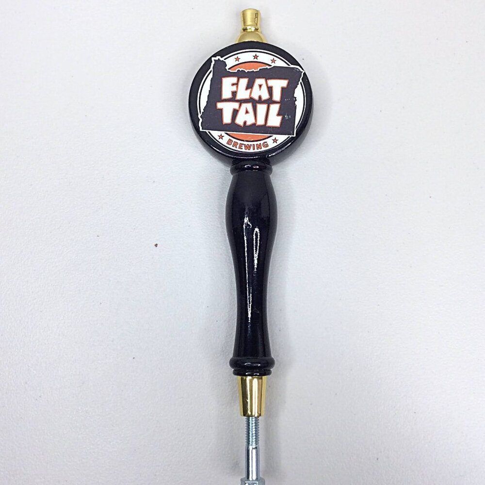 Flat Tail Brewing Tap‎ Handle RARE Corvallis Oregon Black Gold Beer Breweriana